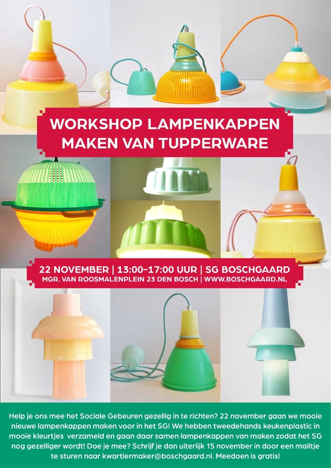 flyer voor de workshop lampen mapen van tupperware.